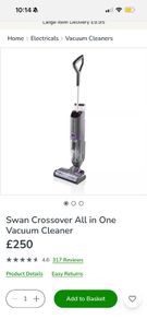 Swan Crossover All-in-One Hard Floor Cleaner(washes and hoovers at same time )