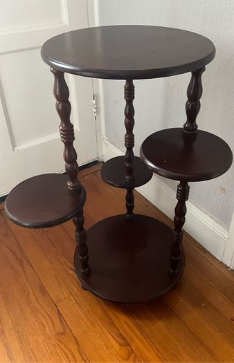 Vintage Mahogany Tiered Plant Stand