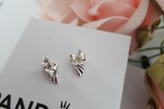 New genuine pandora angel wing earrings