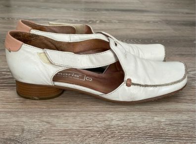 Women's flat real leather shoes Tamaris white shoes UK6 UK40