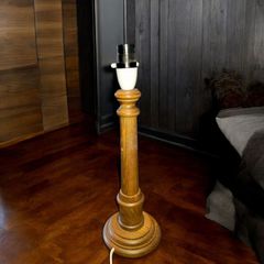 Old turned wood lamp