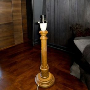 Old turned wood lamp
