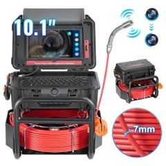 Sewer Camera, 165 ft/50m, Self-Leveling Drain Camera with 10.1" Touchscreen, 512Hz Transmitter & Distance Counter, IP67 Snake Plumbing Camera