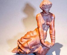 Beautiful Vali Toth signed large terracotta nude statue