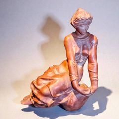 Beautiful Vali Toth signed large terracotta nude statue