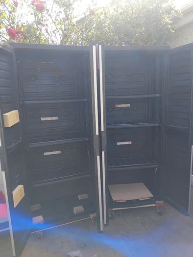 Storage presses for shed
