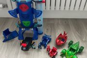 PJ Masks Deluxe Battle HQ Toy Headquarters Playset w/ 4 Action Figures, 5 Car