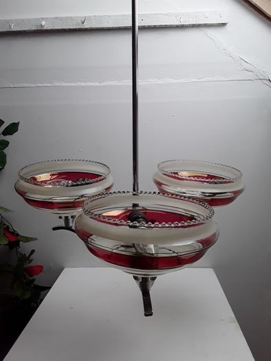 Chrome three globe shandelier