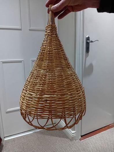 2 x Vintage Wicker Pendant Light Shades