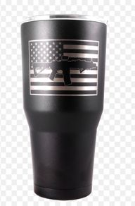 Big Frig 30 Oz BLKRFL Tumbler Black USA Machine Gun