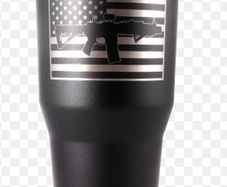 Big Frig 30 Oz BLKRFL Tumbler Black USA Machine Gun