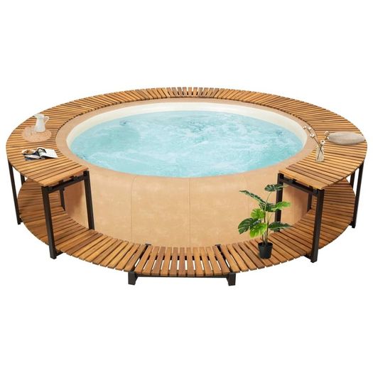 Spa Surround Grey Poly Rattan