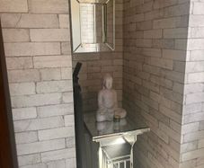 Tall mirrored side table matching mirror