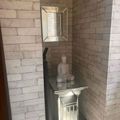 Tall mirrored side table matching mirror