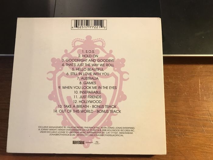 Jonas Brothers  CD, Album, Enhanced DVD, Digipak Debut UK Album