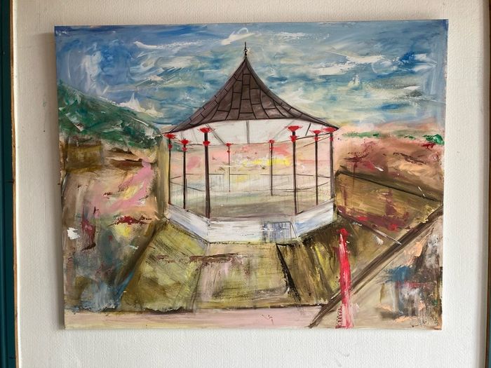 XL Original Painting of Bray Bandstand Wicklow Ireland Original Irish Art