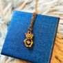 Cute Bear Beaded Necklace Gold Tone Image 2