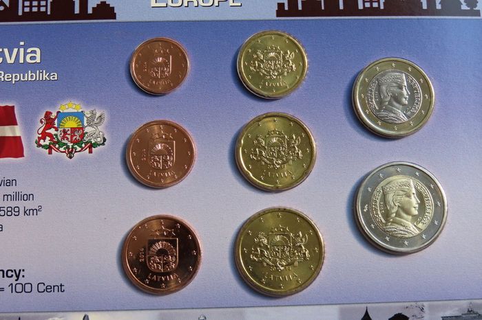 Latvia euro coins set BUNC 2014