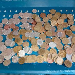 Large collection of overseas coins usa belgium germany canada uk etc good used order over 780gmn