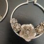 Lovely large costume silver tone hoop earrings Free postage Image 2