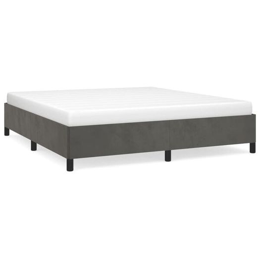 Bed Frame without Mattress Dark Grey Super King Velvet