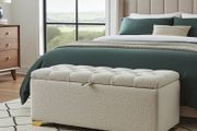 Elegance Storage Ottoman Boucle Upholstery