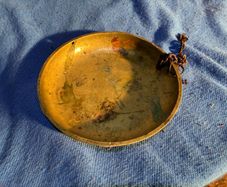 Vintage brass weighting scales pan