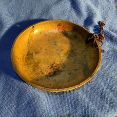 Vintage brass weighting scales pan