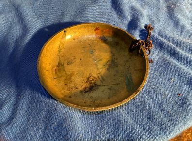 Vintage brass weighting scales pan