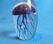 3D Crystal Jellyfish Ornament Sea Animal Paperweight Crafts Collectible for Home Living Office Desktop Decoration Gift