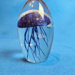 3D Crystal Jellyfish Ornament Sea Animal Paperweight Crafts Collectible for Home Living Office Desktop Decoration Gift