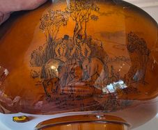 antique Devon hunting scene large bowl
