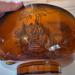 antique Devon hunting scene large bowl