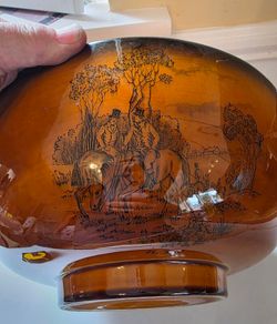 antique Devon hunting scene large bowl