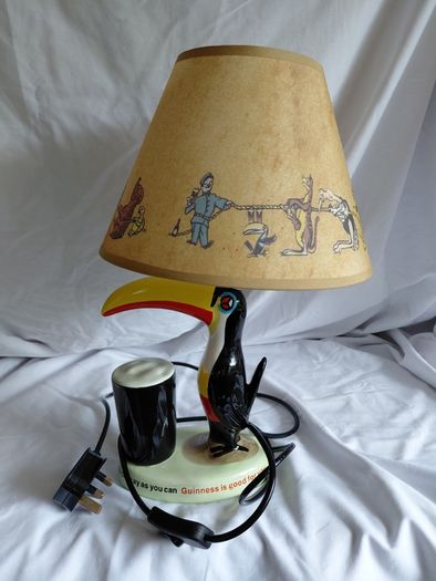 Ceramic Hand Painted Guinness Toucan Lamp