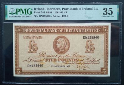 Northern Ireland | 5 Pounds | 1965 | P.244 | DN 125940 | VF+