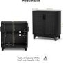 Sideboard for Living Room Rattan Buffet Storage Cabinets with Adjustable Shelves, Magnetic Closure, Accent Cabinet Cupboard for Kitchen Hallway Dining Room Furniture 80 x 40 x 89 cm Image 2