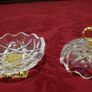 Killarney Crystal Cut Crystal Glass With Golden Crown Handle Lidded Jewelry Dish / Bowl With 22 Carat Gold Cover Handle and Footed Base Finishing Made In Ireland Image 7