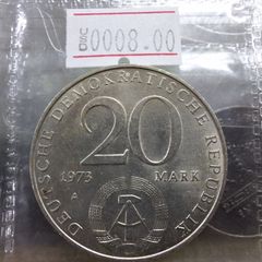 Germany GDR 20 Mark Otto Grotewohl Commemorative Coin - 1973