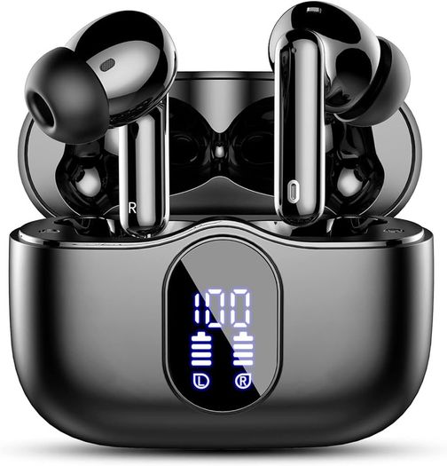 Earbuds, Bluetooth 5.3 Headphones In Ear with 4 ENC Noise Cancelling Mic, Btootos New Bluetooth Earbuds Mini Deep Bass Stereo Sound, 36H Playtime LED Display Wireless Earphones