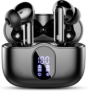 Earbuds, Bluetooth 5.3 Headphones In Ear with 4 ENC Noise Cancelling Mic, Btootos New Bluetooth Earbuds Mini Deep Bass Stereo Sound, 36H Playtime LED Display Wireless Earphones