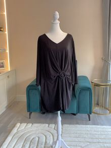 Brand-new Ladies Black Tunic Buckle Top from Evans.  Size UK 22-24 / EU 50-52