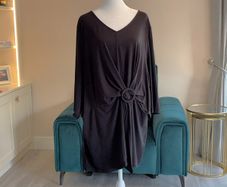 Brand-new Ladies Black Tunic Buckle Top from Evans.  Size UK 22-24 / EU 50-52
