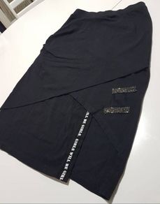 Asymmetric Design Black Skirt Elastic Cotton S / XS Brand New