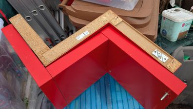2 IKEA Z shelves red