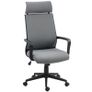 Office chair with soft backrest, casters, armrests, height-adjustable desk chair, faux wool, Gray Image 4