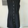 Hobbs 1960s style black shift dress cream scalloped collar silk cotton 14 L Image 4