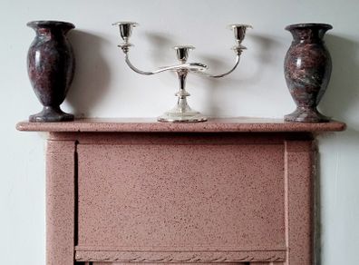 Mid-century pair of hand carved marble vases