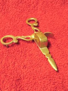 Vintage Brass Candle Wick Scissors / Snuffer