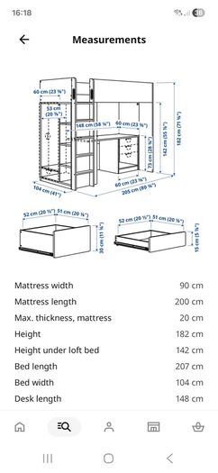 Ikea Smastad Loft Bed with Desk
